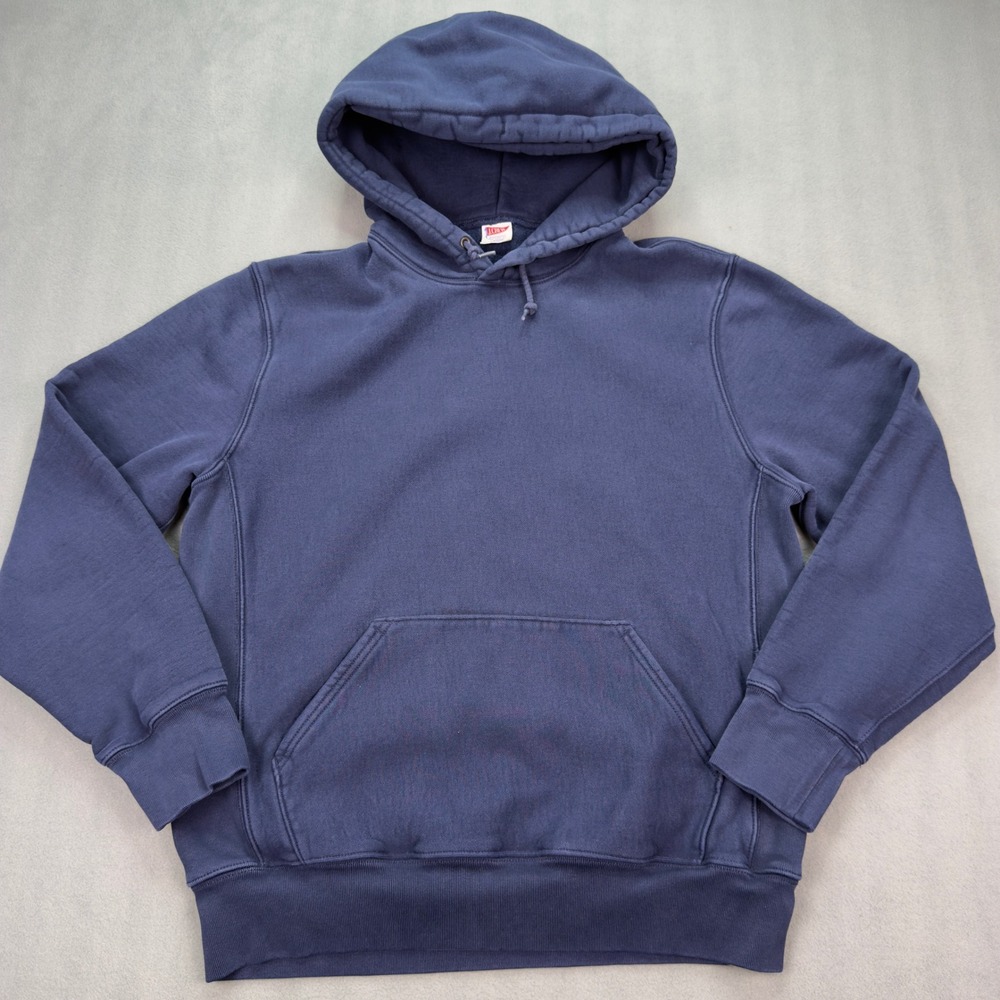J.Crew Sportswear Hooded Sweatshirt Large Blue Pullover Hoodie Mens